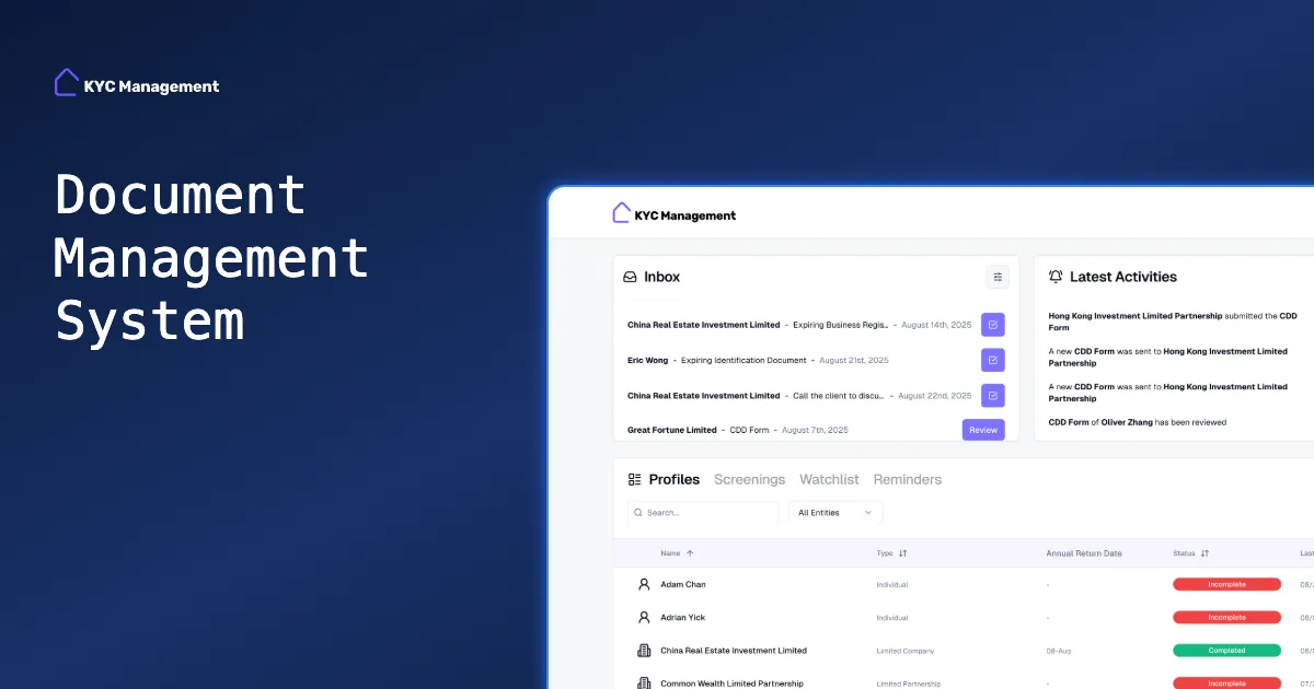 KYC Management | AML Client & Document Management System